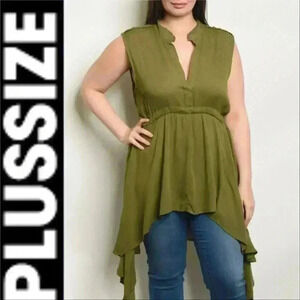 TOP PLUS SIZE TUNIC TOP - Green